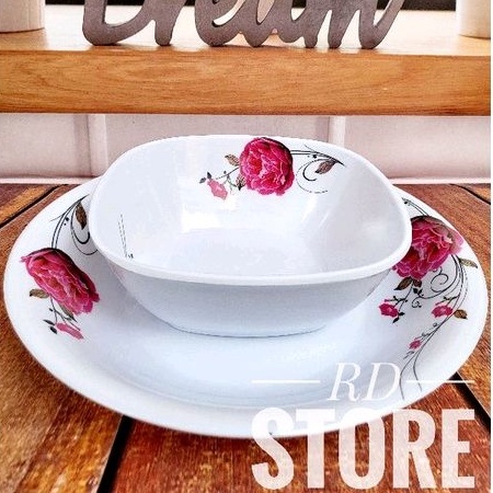 PROMO 2 PCS. ISI NYA 1.PIRING &amp; 1.MANGKOK MOTIF MELAMINE