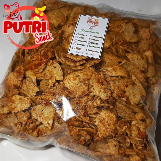 Keripik Basreng Ikan / Keripik Seblak Basreng 1/2kg Daun Jeruk