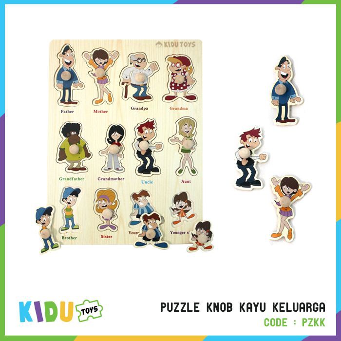 Mainan Anak Puzzle Knob Kayu Part 3 Kidu Toys