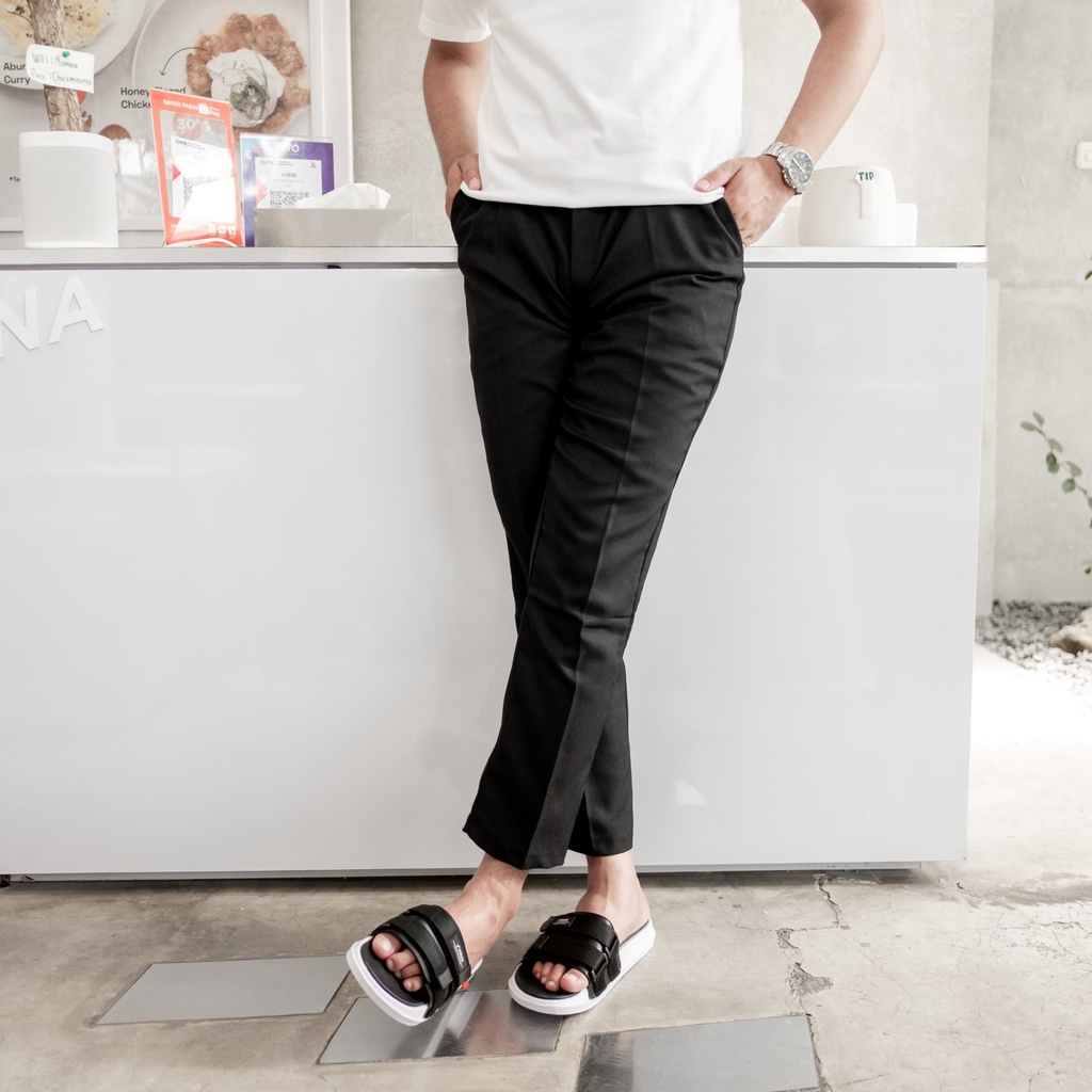 Geta Black White | Sandal EVA Ringan Slop Santai Simple Pria Men Sendal Footwear | FORIND x Volve