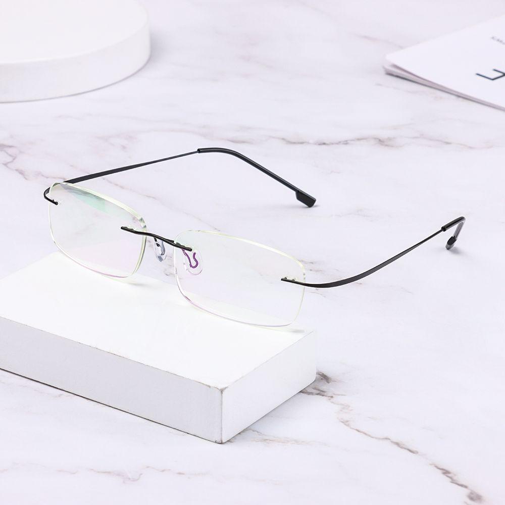 ❈ROWAN❈ +1.0~-4.0 Reading Glasses Classic Anti Blue-ray Presbyopia Eyeglasses Ultralight Frameless Frame Metal Unisex Far Sight Eyewear/Multicolor