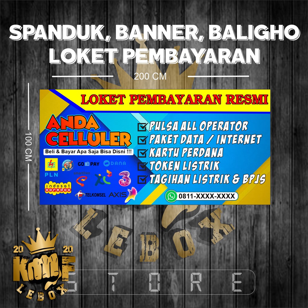 CETAK BANNER SPANDUK LOKET PEMBAYARAN