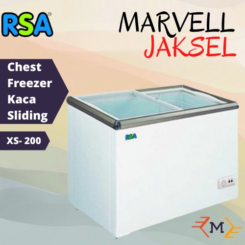 RSA XS-200 Sliding Flat Glass Freezer [Chest Freezer Box Kaca Sliding 200 Liter] / XS200 / XS 200