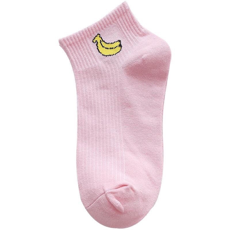 ⭐Bobastore⭐R139 Kaos Kaki Motif Buah Cute Kaoskaki Pendek Socks Fruit Fashion Wanita Korea Import-PINK