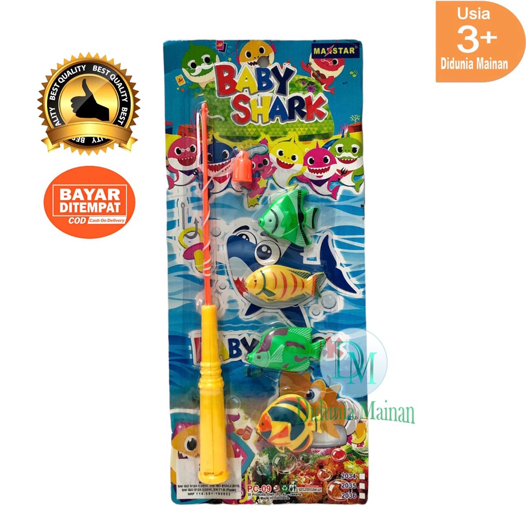 mainan pancing ikan magnet hewan laut fishing game baby shark