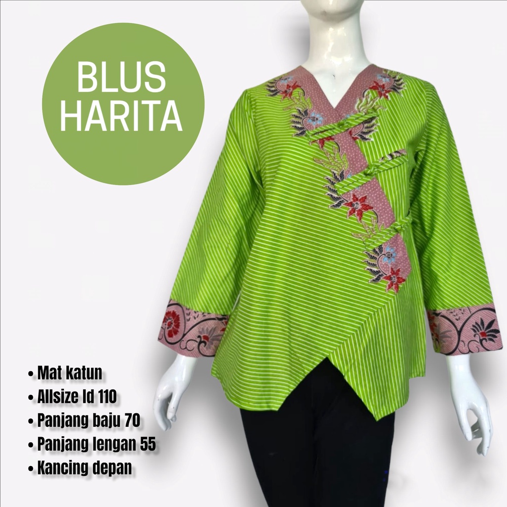 Blus Harita batik solo atasan kerja blus wanita