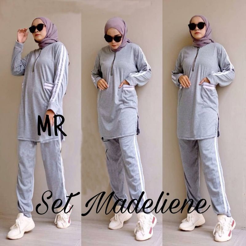 SET CELANA MADELIENE, GAMIS HIJAB MUSLIM, SETELAN OLAHRAGA