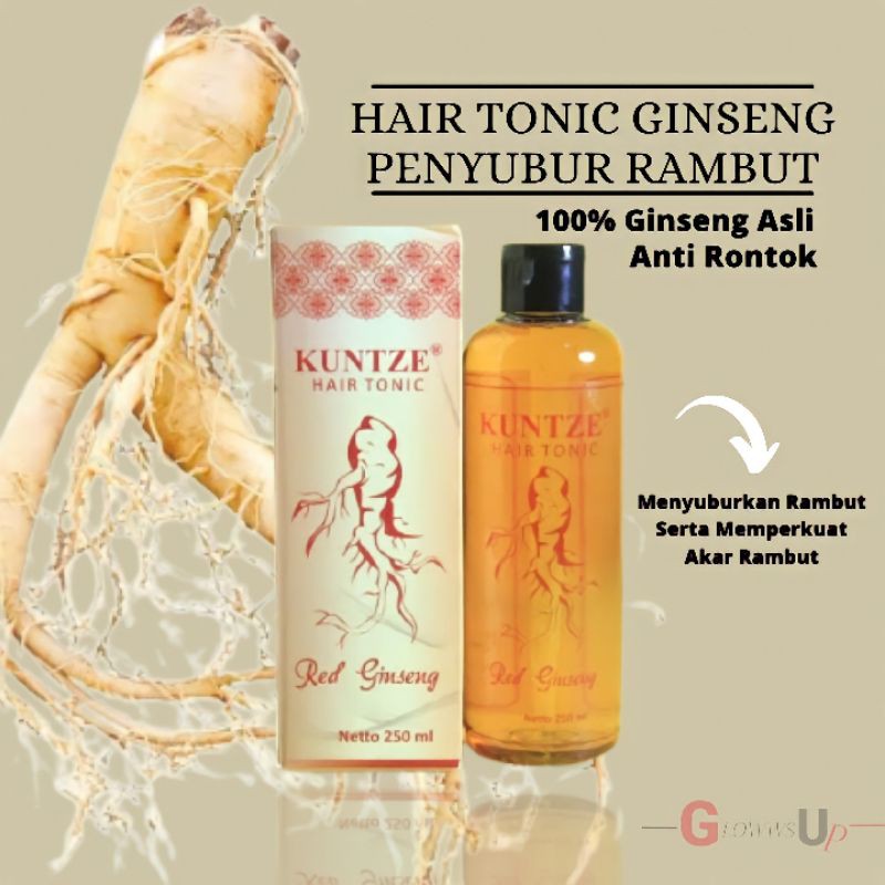 KUNTZE HAIR TONIC RED GINSENG 250ML BPOM - TONIC KUNTZE RED GINSENG