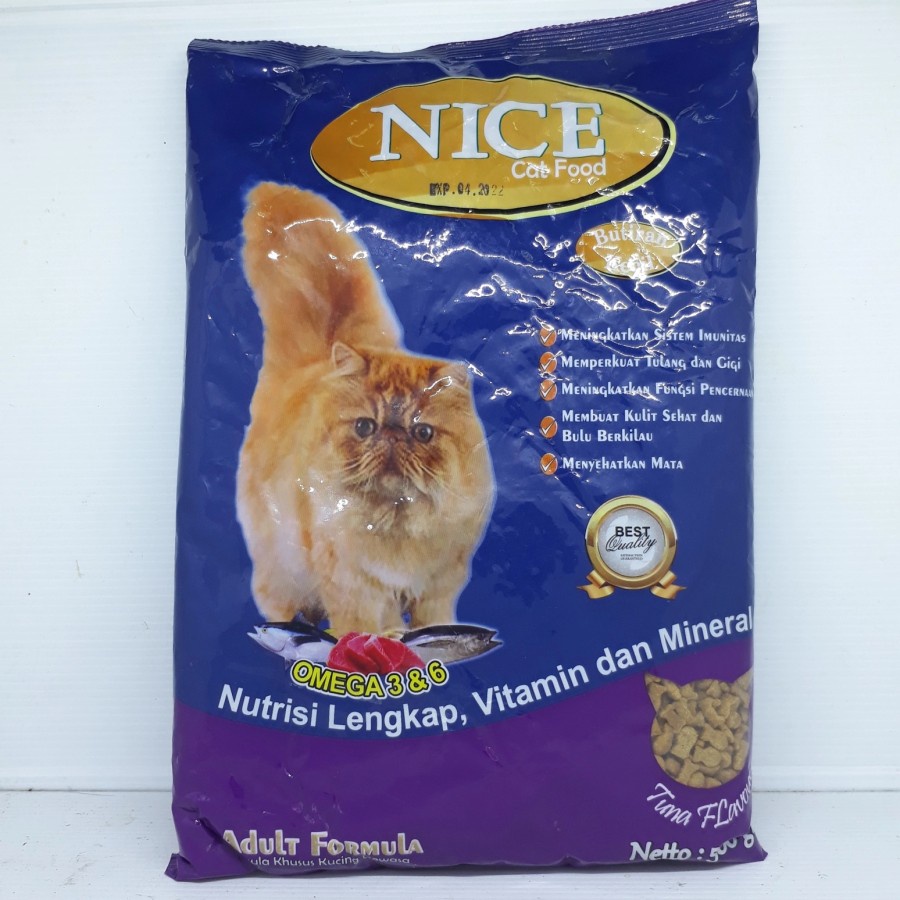 Makanan Kucing Nice Butiran Kecil Repack 500gr - Nice Tuna Adult