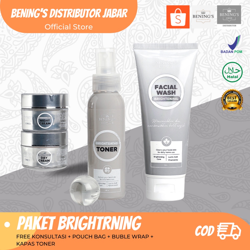 PAKET BENING'S BRIGHTENING BY DR OKY PRATAMA PAKET SKINCARE ORIGINAL DAN SUDAH BPOM BENING'S CLINIC 