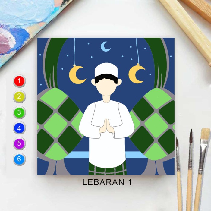 

Paint By Number ISLAMIC Series bisa untuk hampers kado bingkisan ultah - LEBARAN1