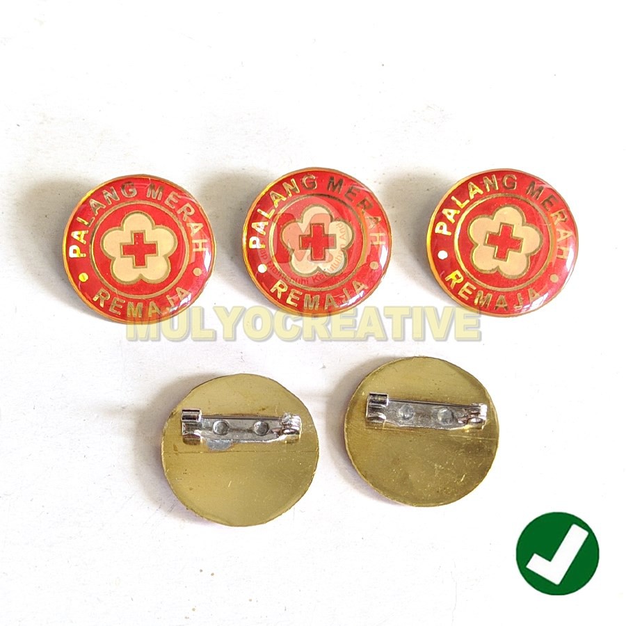 Pin PMR Model Bulat Pengait Peniti Pin Palang Merah Remaja Murah