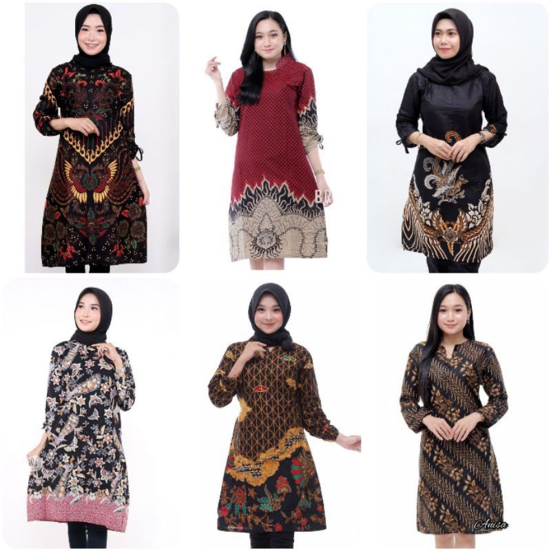 0Baju batik wanita modern Atasan Batik Modern Batik kombinasi Kerja