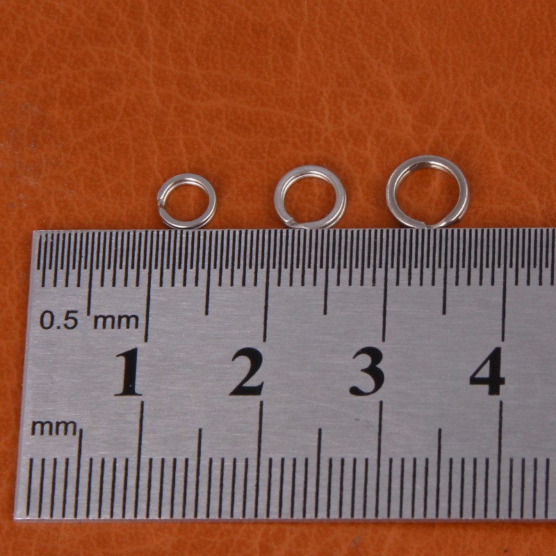 50/100pcs Split Cincin Reel Bahan Stainless Steel Warna Silver Untuk Memancing-7#