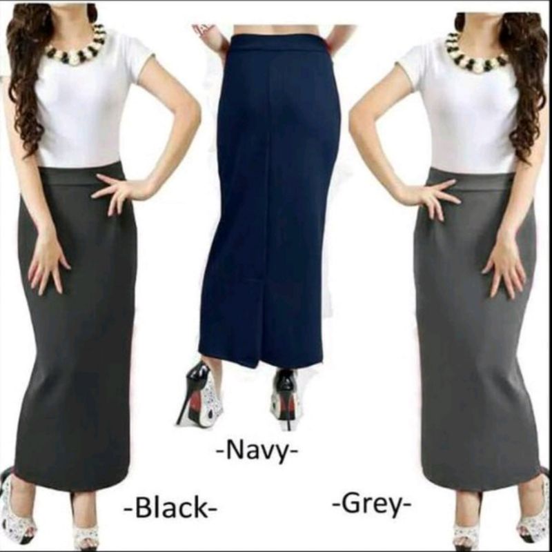 Rok Span Panjang Bahan Scuba Premium/Long Span Skirt Scuba