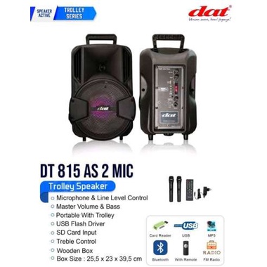 SPEAKER PORTABLE DAT 8 INCH DT815 AS 2 MIC WIRELESS
