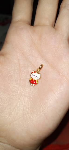 Liontin kalung emas muda anak hello kitty stengah gram