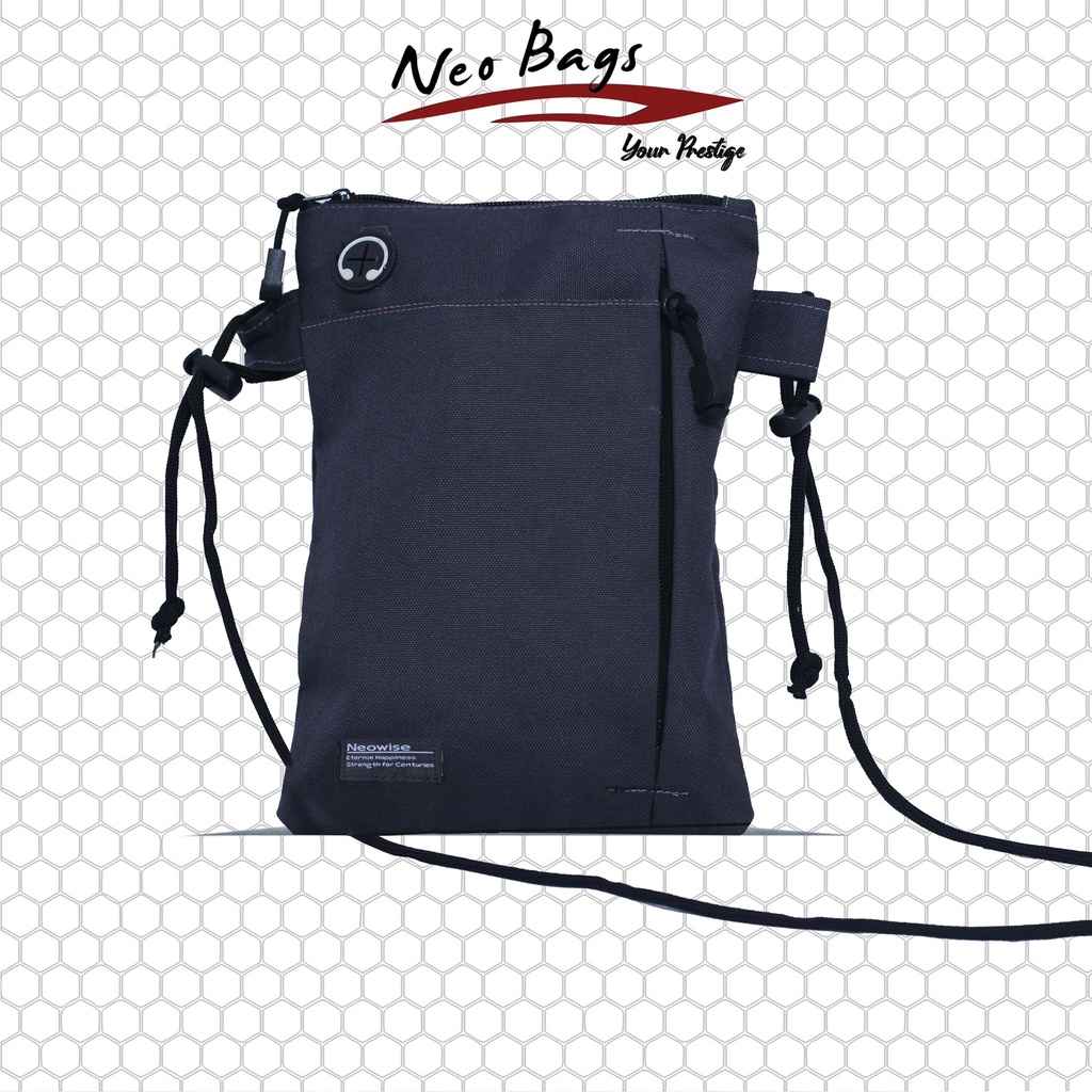 Tas Selempang Slingbag Casual Pria Hitam Polos Neo Bags Kekinian