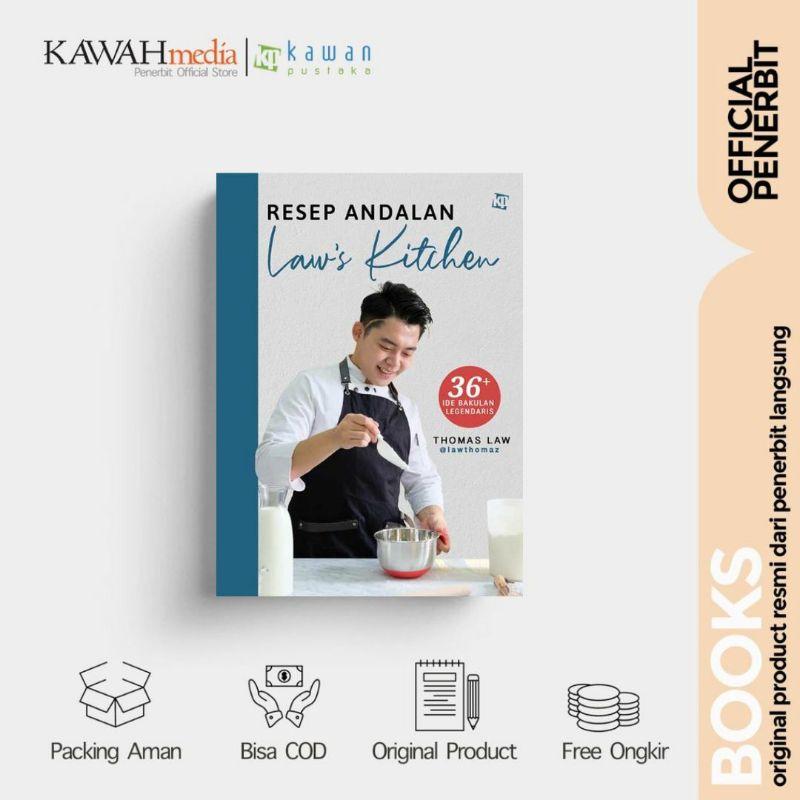 Buku Resep Dan Masakan - Resep Andalan Law's Kitchen - Thomas Law | KAWAN PUSTAKA