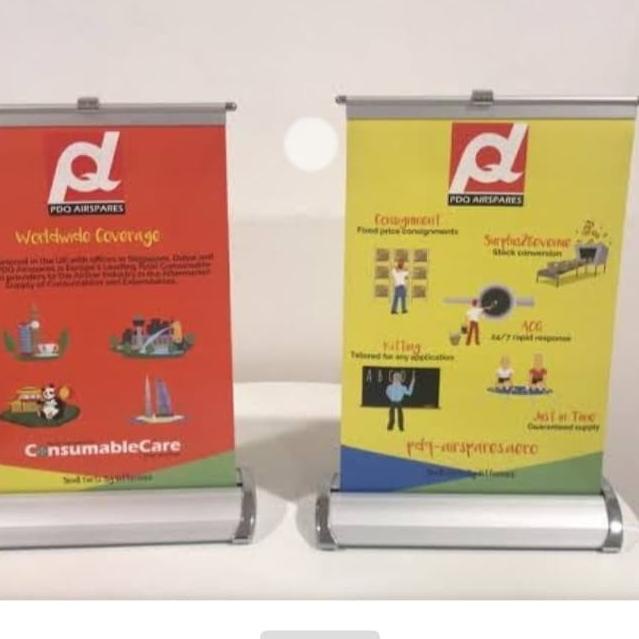 Diskon Roll up banner mini stand standing banner Diskon
