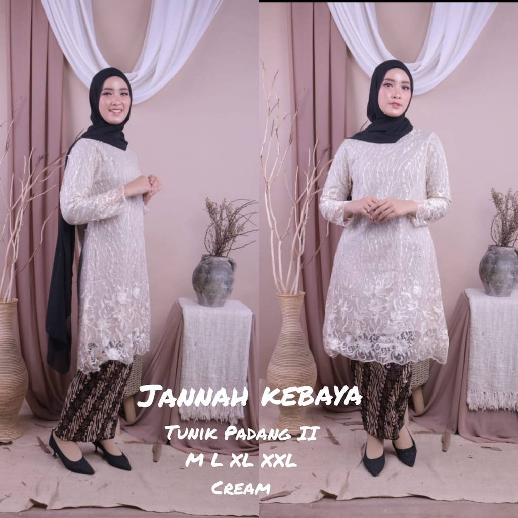 Kebaya Tulle Tunik Padang 2 Stelan Rok Plisket