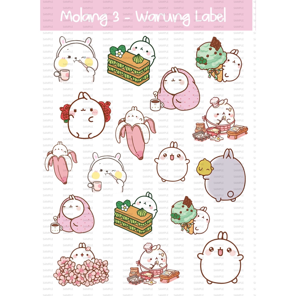 

Sticker Molang 3 - Sticker deco - Bullet journal - Sticker lucu