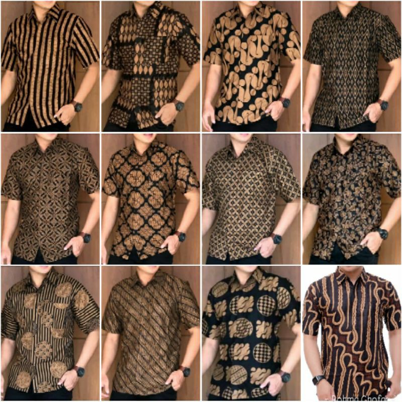 Risna Batik HRB026 Kenongo Hem Kemeja Batik Pria Lengan Pendek Katun Primis Premium Halus M L XL