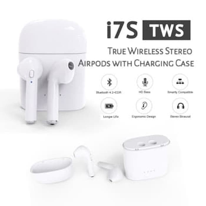 HEADSET HANDSFREE BLUETOOTH I7S DOUBLE SPORT TRUE WIRELESS TWS EARPHONE