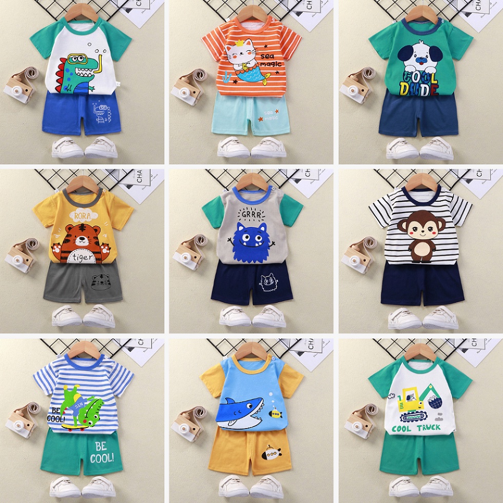 Baju Bayi Baru Lahir Setelan Pendek Bayi Kaos Anak Newborn import