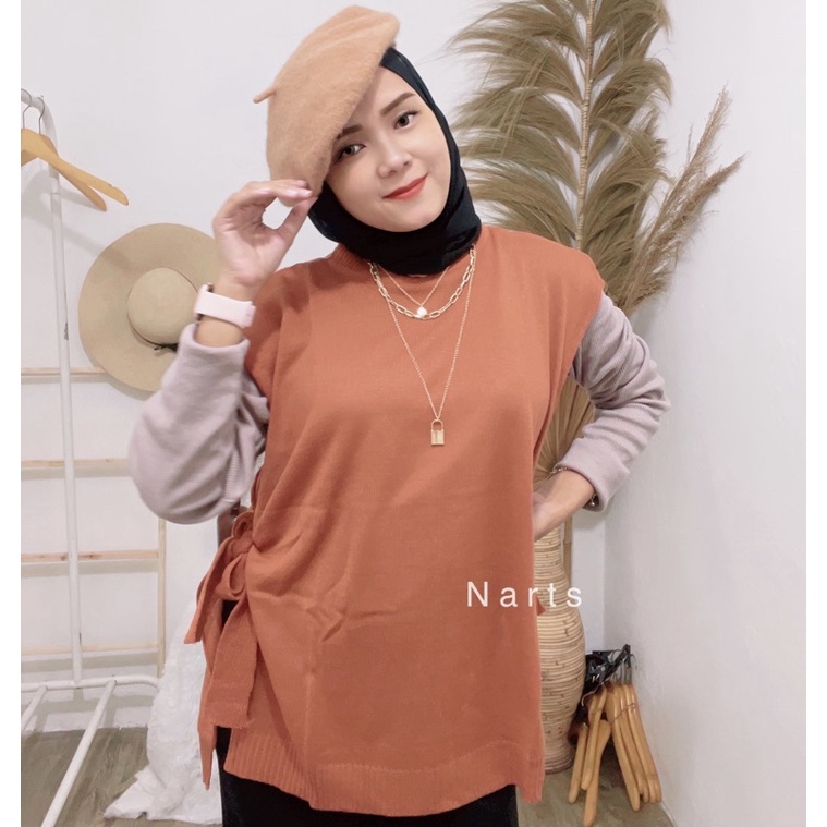 Vest Rompi Rajut Tali Outer Wanita Premium dan Murah