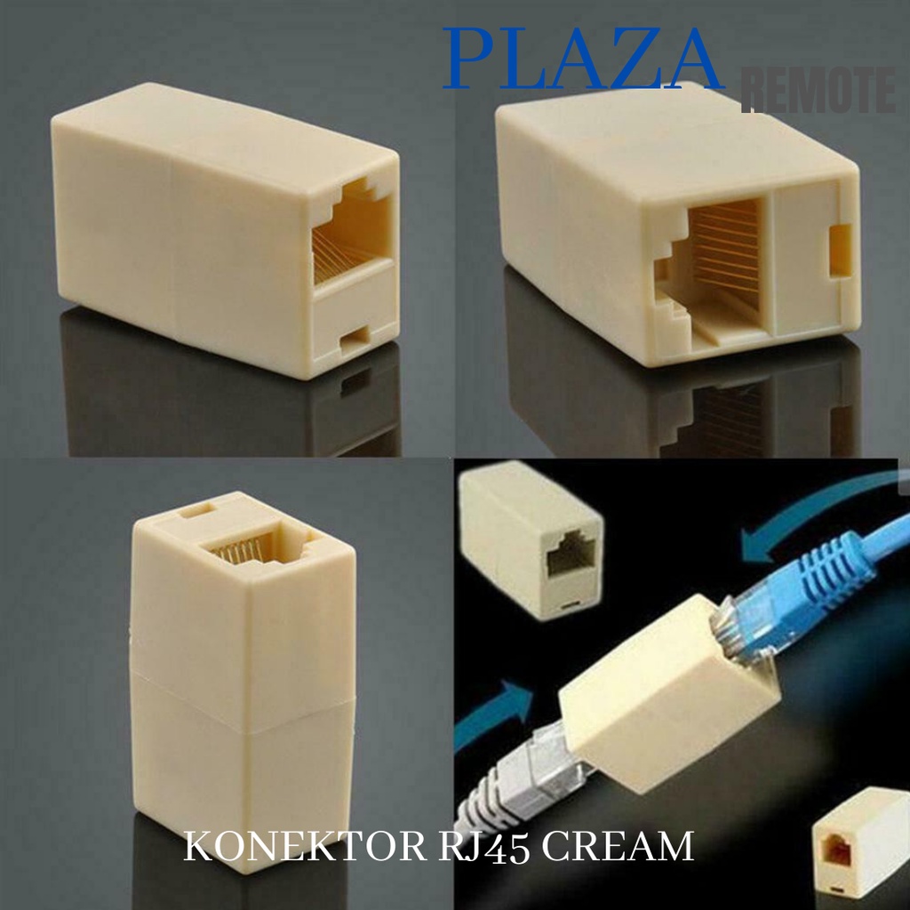 Barrel Konektor RJ45 Penyambung Dua Konektor RJ-45 - Cream