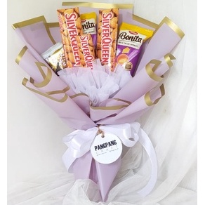 Buket Cokelat N Snack Nuansa Ungu Hadiah Wisuda Graduation