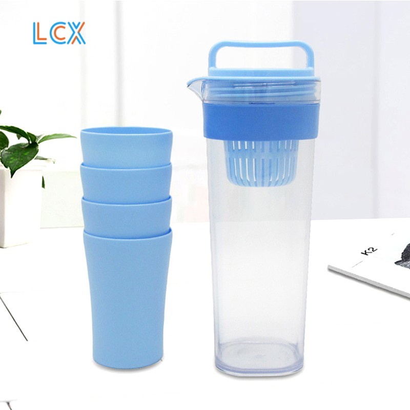 LCX Teko Plastik Tempat Air Minum Teko Gelas Cangkir Isi 5pcs Plastic Pitcher VS-31