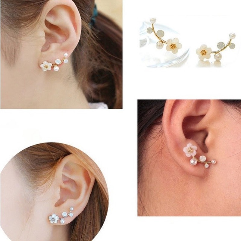 Anting Tusuk Gantung Desain Bunga Aster Hias Kristal Gaya Koreasimple Untuk Wanita