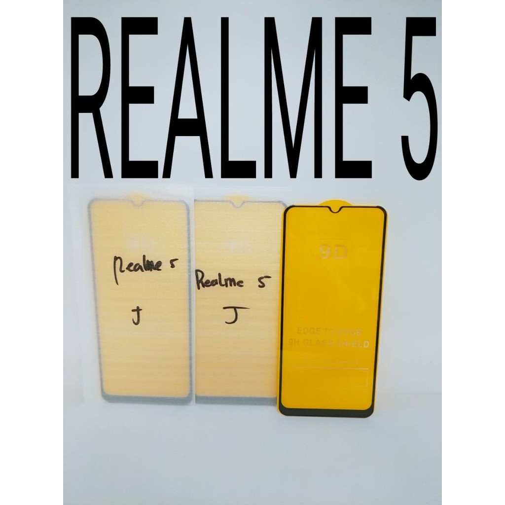 TEMPERED GLASS REALME 5 FULL 5D  GLASS NON PACKING