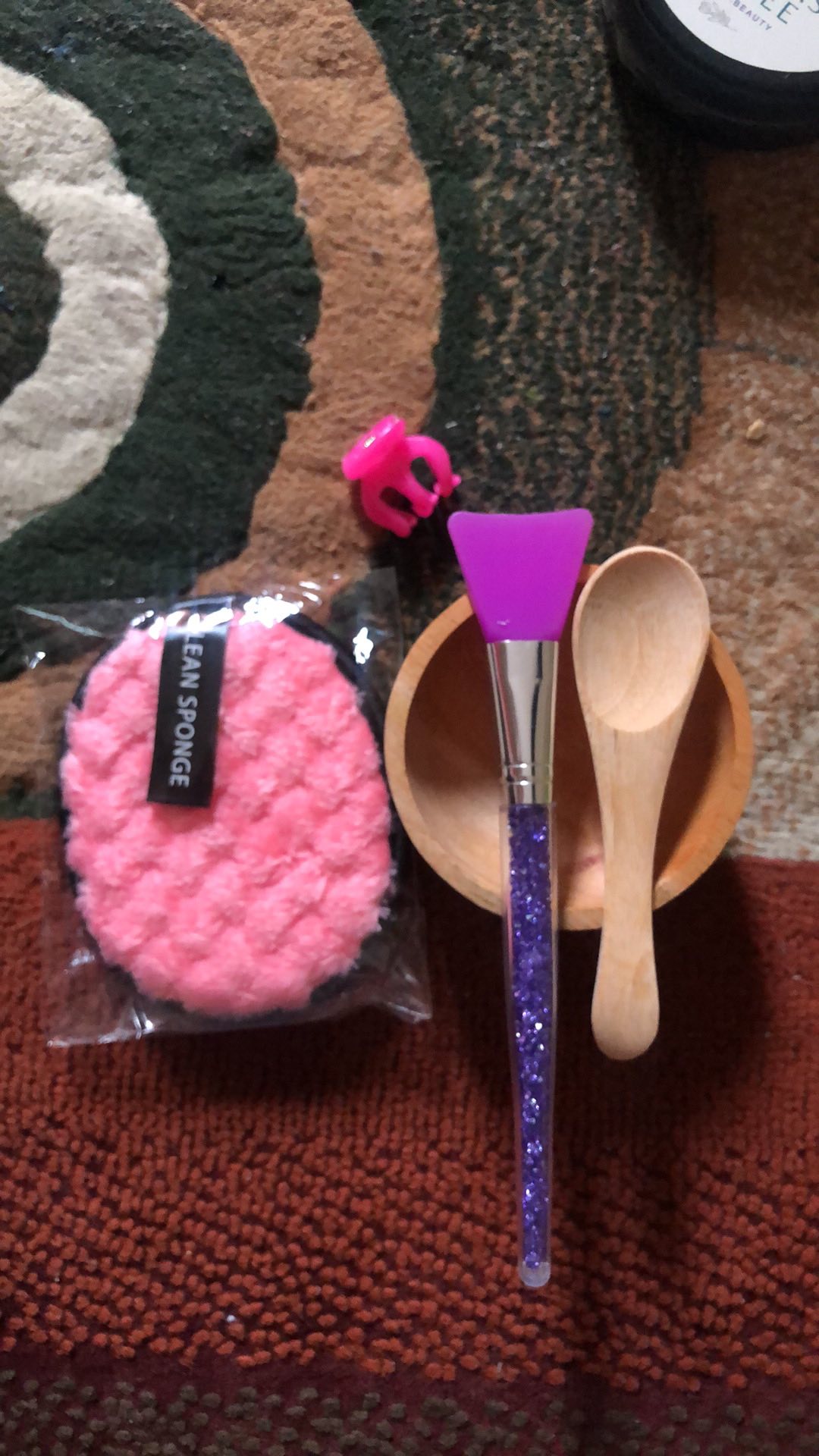 Set Mangkuk Masker Kayu Aesthetic (wooden Bowl Mask Set)