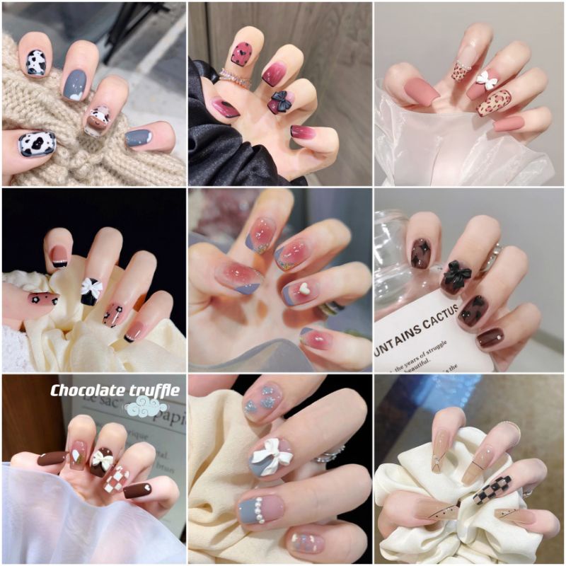 (NO BOX)Fake Nails Art 3D/ Kuku Palsu 24 pcs