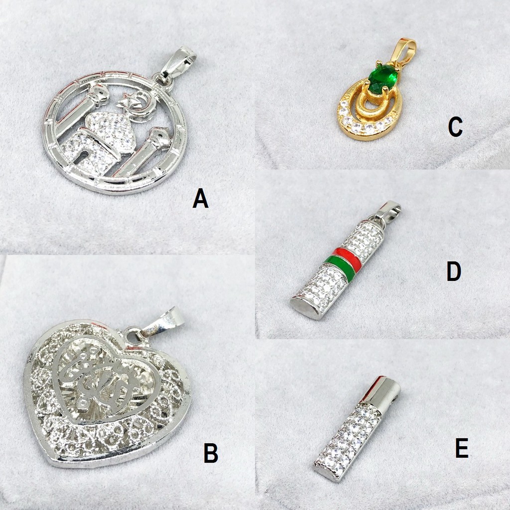 Liontin Kalung Yaxiya Silver Gold Lafadz Allah Masjid Bulat Lapis Emas - BP010
