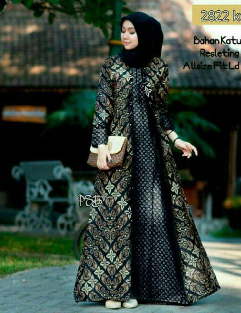 Gamis Cardi Modern / Kopel Gamis / Batik Cardi Murah / Baju Gamis Batik Kopel