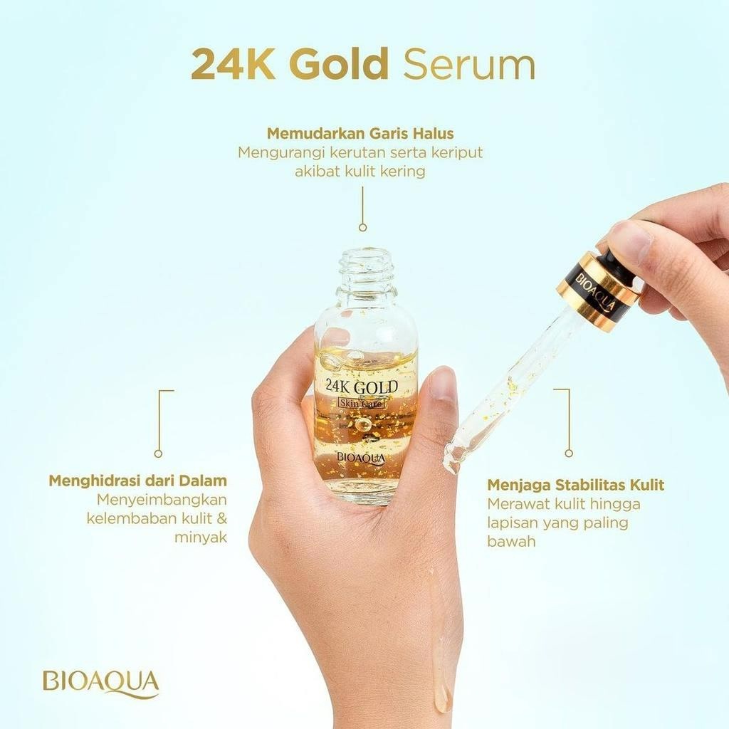 ★ BB ★  BIOAQUA 24K Gold Brightening Serum Essence 30ml - Serum Wajah Brightening - BIO AQUA【BPOM】