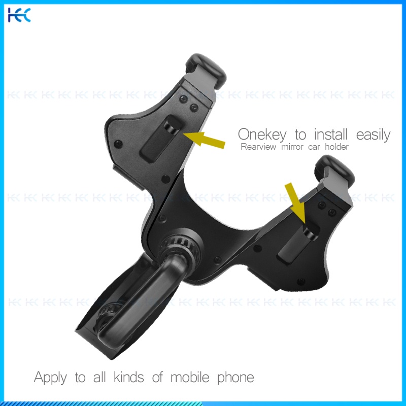 (Upgraded) Bracket Dudukan Handphone Gps Universal Rotasi 360 Derajat Untuk Kaca Spion Mobil