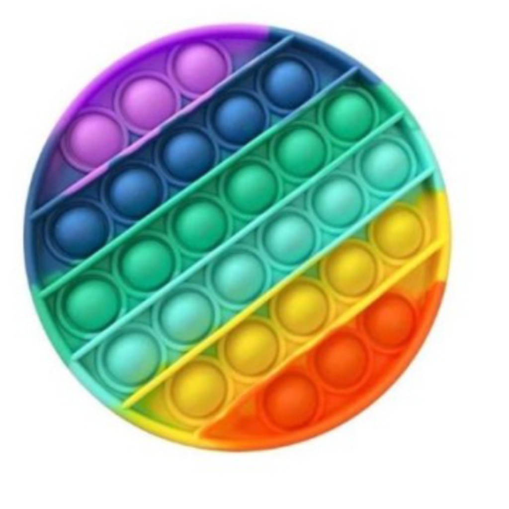 Pop It Fidget Push Mainan Anti Stress Rainbow +/- 12 cm-3