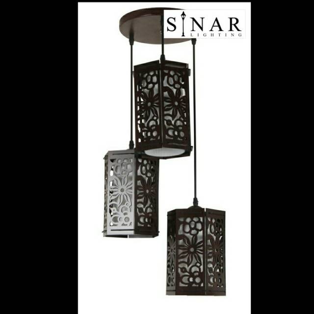 Lampu hias gantung minimalis kayu 6690 /3