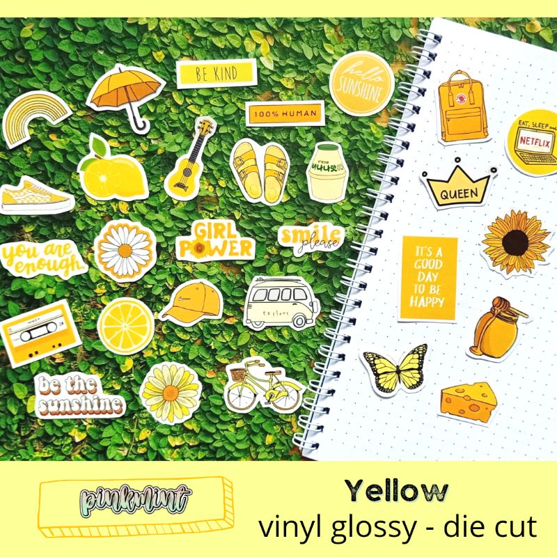 

(NEW) STICKER DECO AESTHETIC KUNING VINYL TAHAN AIR