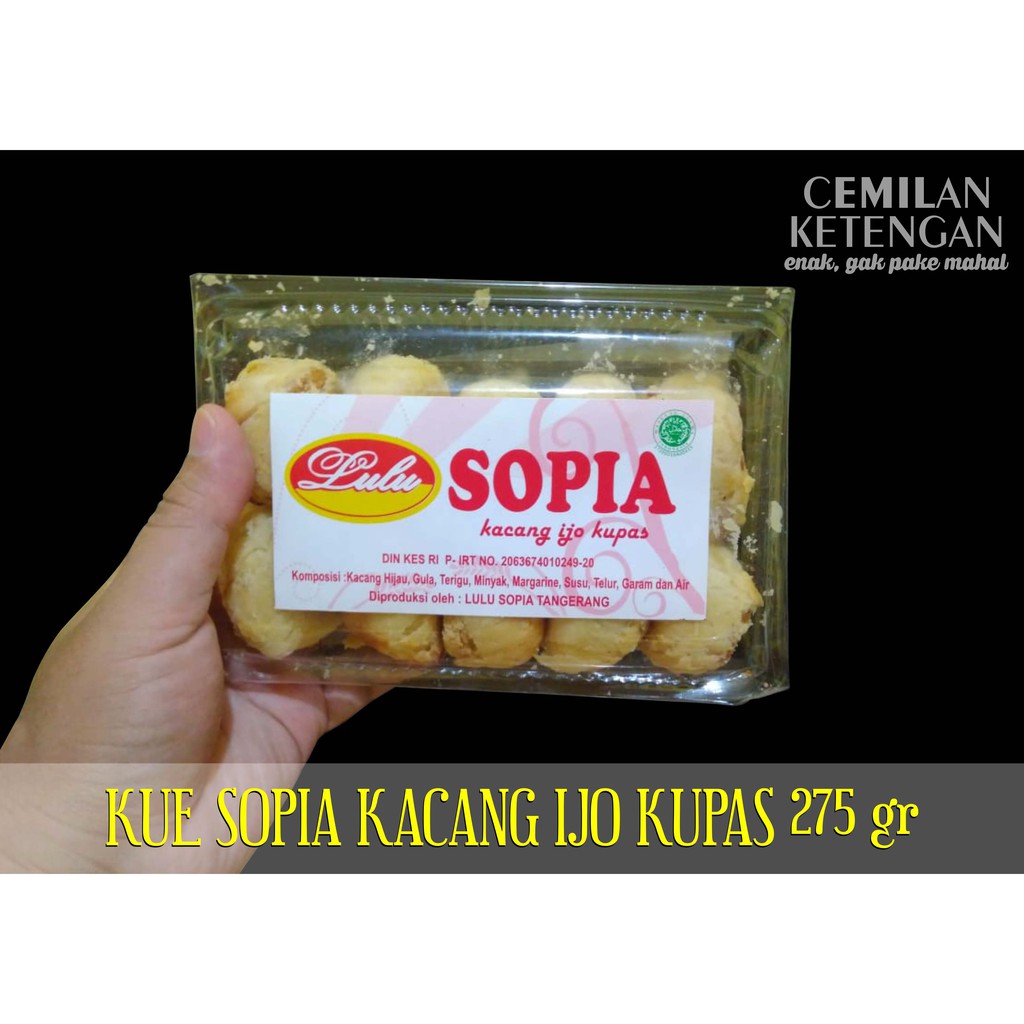 

KUE SOPIA KACANG IJO KUPAS 275 GR/CEMILAN KETENGAN