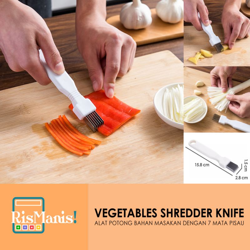 VEGETABLES SHREDDER KNIFE - Alat Potong Sayur 7 Mata Pisau Pemotong Bahan Masakan Iris Daun Bawang