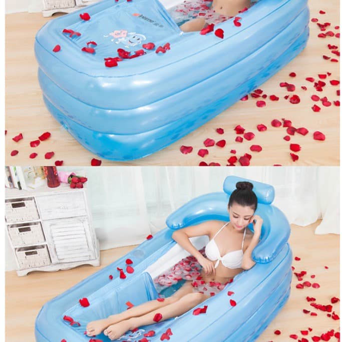 FREE POMPA AUTO Spa bathtub portable kolam mandi anak dan dewasa lipat