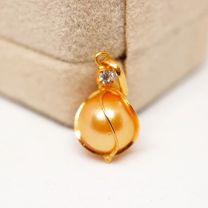 Liontin mutiara lombok emas 750