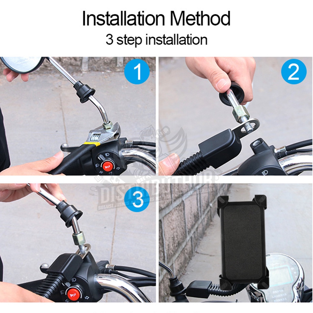 Phone stand holder motor penyangga hp penahan dudukan handphone SPION di motor anti slip aman bracket phone NBX06