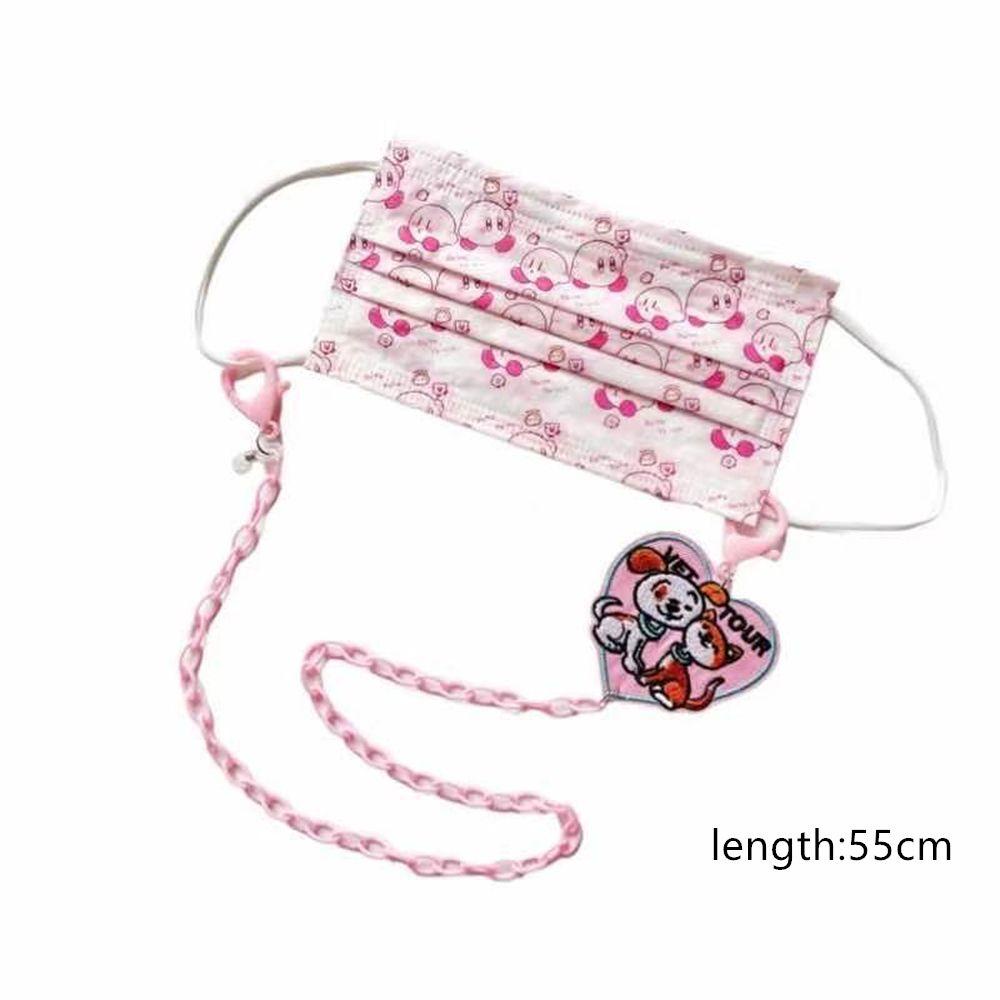 R-FLOWER Rantai Penutup Wajah Warna Permen Lanyard Multicolor Akrilik Penutup Wajah Cord Holders